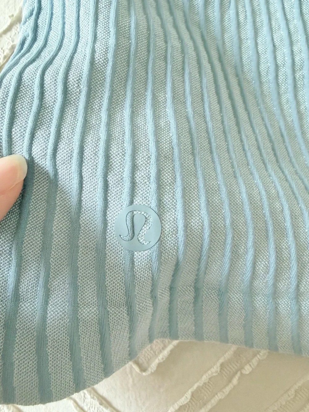 Lululemon Ribbed Cropped Tank Top in Dusty Blue - Picture 3 of 4